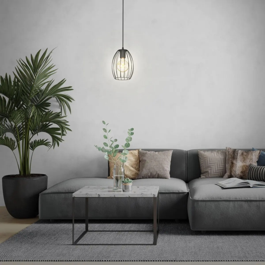 Pendelleuchte an Kabel 1xE27/60W/230V schwarz