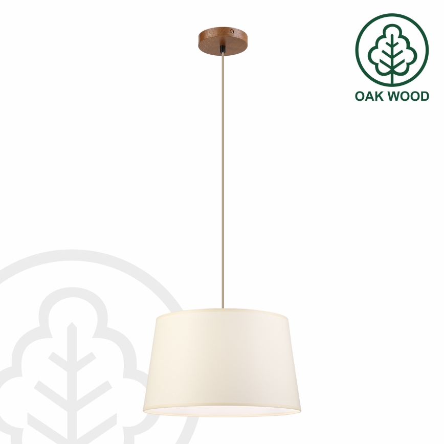 Pendelleuchte an Kabel AIDA 1xE27/15W/230V Ø 35 cm Eiche/Creme