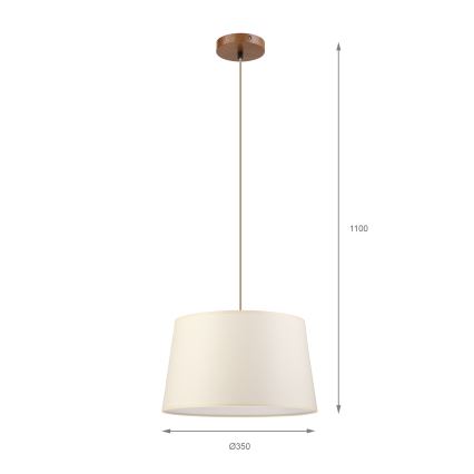 Pendelleuchte an Kabel AIDA 1xE27/15W/230V Ø 35 cm Eiche/Creme