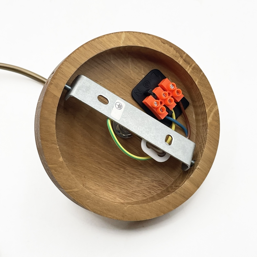 Pendelleuchte an Kabel AIDA 1xE27/15W/230V Ø 35 cm Eiche/Raffia