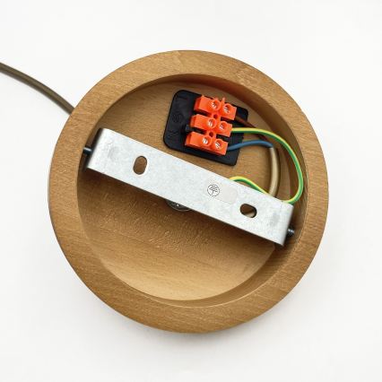 Pendelleuchte an Kabel AIDA 1xE27/60W/230V Ø 25 cm Eiche/Braun/Weiß