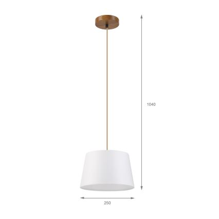 Pendelleuchte an Kabel AIDA 1xE27/60W/230V Ø 25 cm Eiche/Braun/Weiß