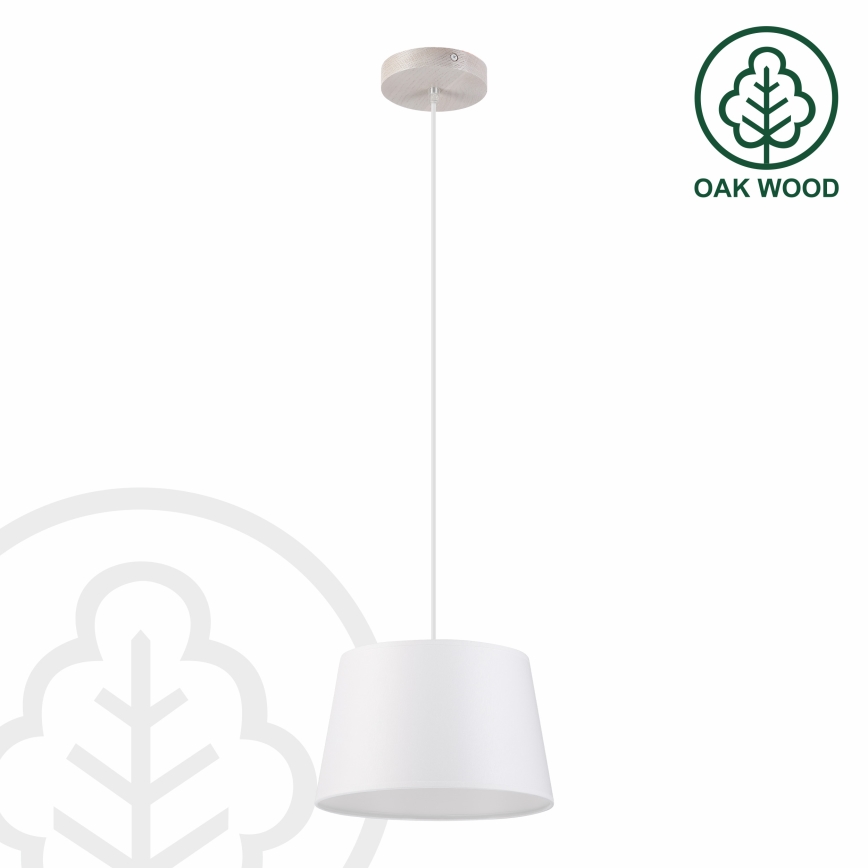 Pendelleuchte an Kabel AIDA 1xE27/60W/230V Ø 25 cm Eiche/Weiß