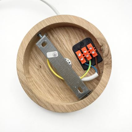 Pendelleuchte an Kabel AIDA 1xE27/60W/230V Ø 25 cm Eiche/Weiß