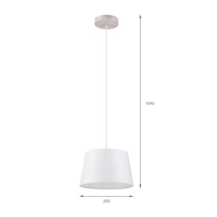 Pendelleuchte an Kabel AIDA 1xE27/60W/230V Ø 25 cm Eiche/Weiß