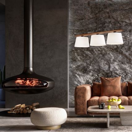 Pendelleuchte an Kabel AIDA 3xE27/60W/230V Eiche/Nussbaum