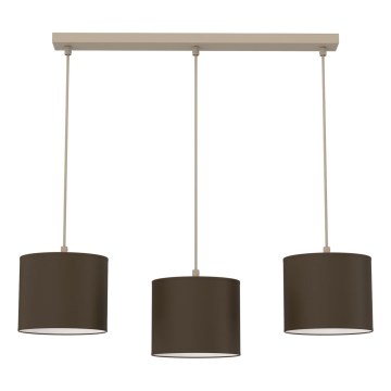 Pendelleuchte an Kabel ARDEN 3xE27/15W/230V beige/braun