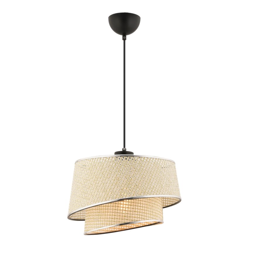 Pendelleuchte an Kabel BARETTE 1xE27/60W/230V creme/glänzender Chrom