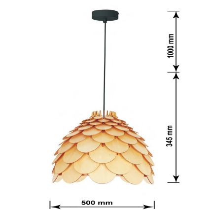 Pendelleuchte an Kabel BURGO, 1x E27/60W/230V, Ø 50 cm