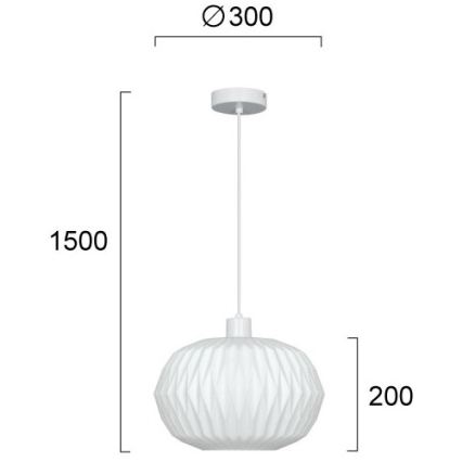 Pendelleuchte an Kabel CARSON 1xE27/40W/230V weiß