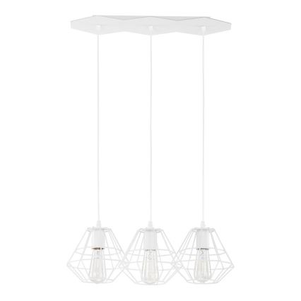 Pendelleuchte an Kabel DIAMOND 3xE27/60W/230V weiß