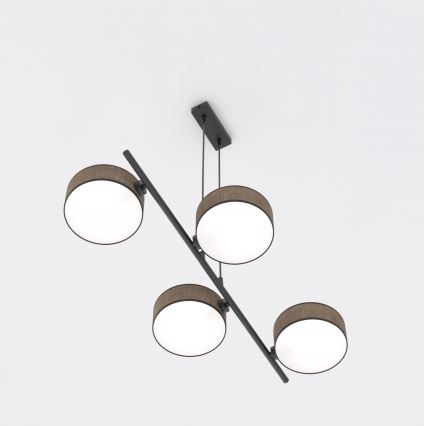 Pendelleuchte an Kabel DRUMZ 4xE14/10W/230V braun