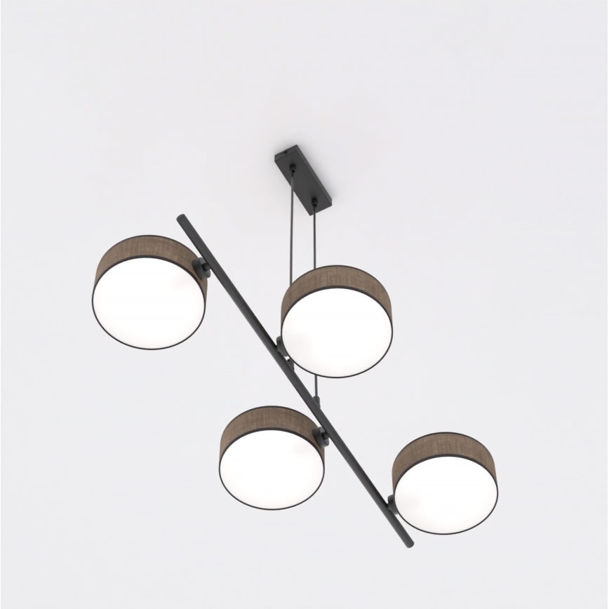 Pendelleuchte an Kabel DRUMZ 4xE14/10W/230V braun