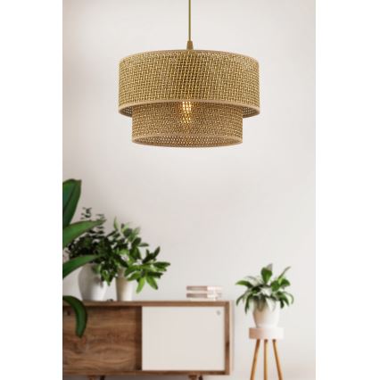 Pendelleuchte an Kabel ECHO 1xE27/60W/230V braun