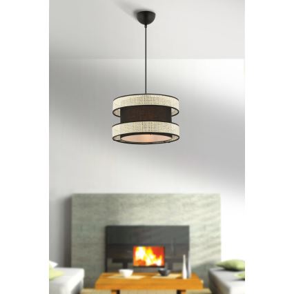 Pendelleuchte an Kabel HALO 1xE27/60W/230V schwarz/creme