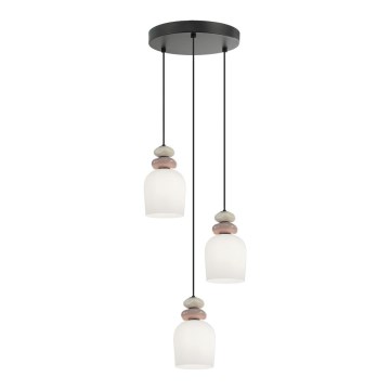 Pendelleuchte an Kabel HILDA 3xE14/40W/230V schwarz/braun