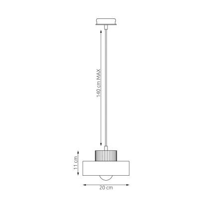 Pendelleuchte an Kabel KIVI 1xE27/15W/230V weiß