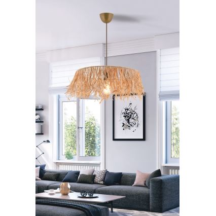 Pendelleuchte an Kabel MARISKA 1xE27/40W/230V Raffia