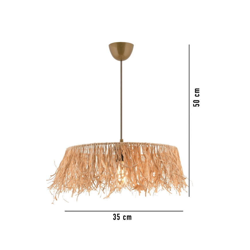 Pendelleuchte an Kabel MARISKA 1xE27/40W/230V Raffia