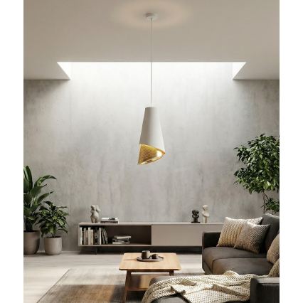 Pendelleuchte an Kabel MODA 1xE27/15W/230V weiß/gold