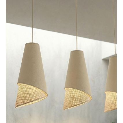 Pendelleuchte an Kabel MODA 3xE27/15W/230V beige/Rattan