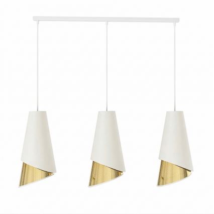 Pendelleuchte an Kabel MODA 3xE27/15W/230V weiß/gold