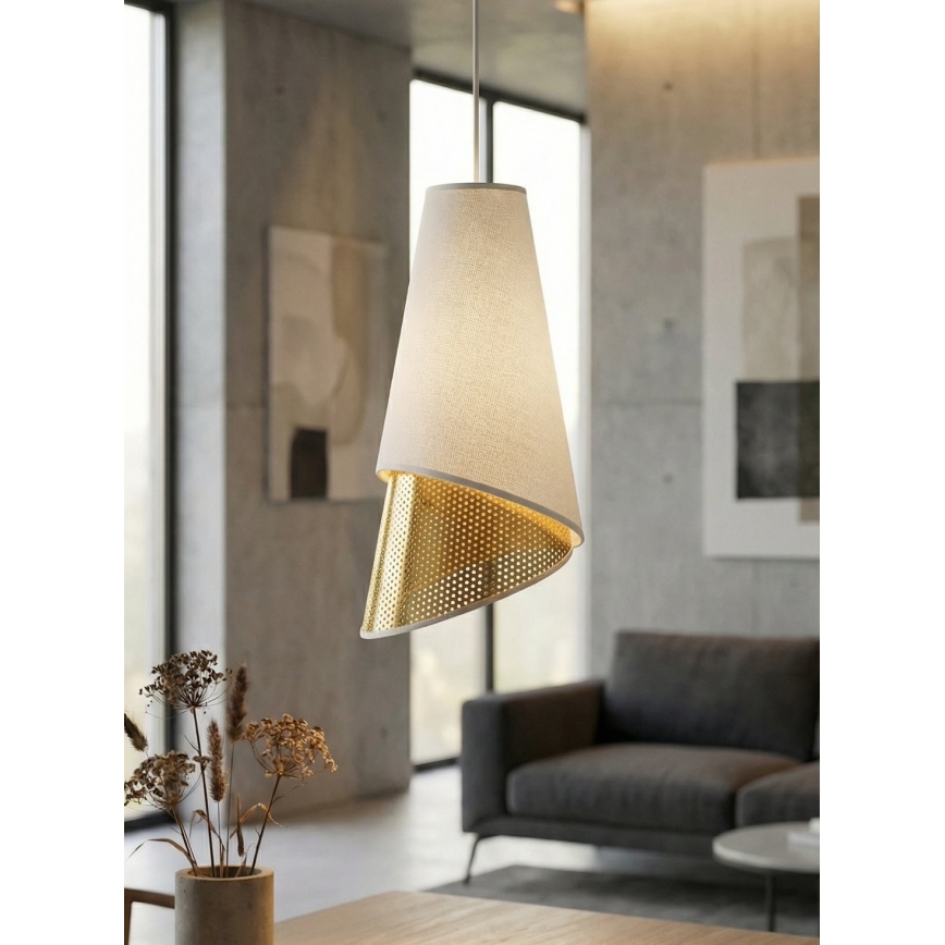 Pendelleuchte an Kabel MODA 3xE27/15W/230V weiß/gold