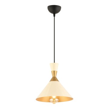 Pendelleuchte an Kabel MONZA 1xE27/40W/230V Ø 25 cm Creme/Gold