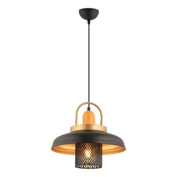Pendelleuchte an Kabel MONZA 1xE27/40W/230V Ø 32 cm schwarz/gold