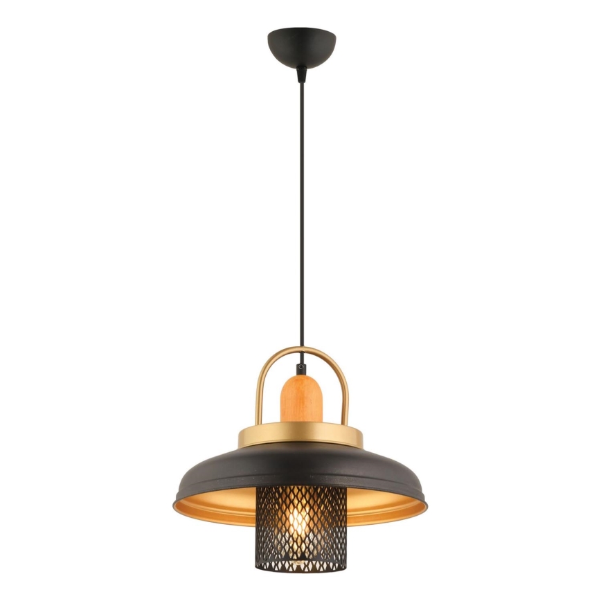 Pendelleuchte an Kabel MONZA 1xE27/40W/230V Ø 32 cm schwarz/gold