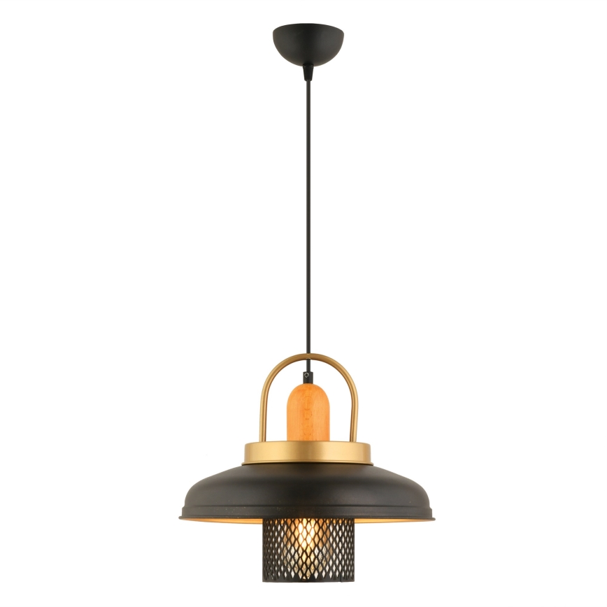 Pendelleuchte an Kabel MONZA 1xE27/40W/230V Ø 32 cm schwarz/gold