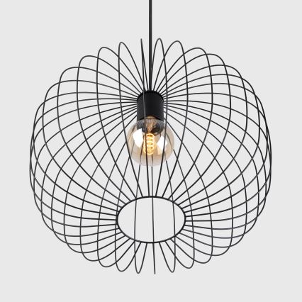 Pendelleuchte an Kabel OVELLA 1xE27/15W/230V Ø 46 cm schwarz
