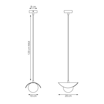 Pendelleuchte an Kabel RITUAL 1xG9/8W/230V weiß