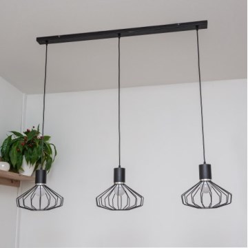 Pendelleuchte an Kabel SOLANO 3xE27/15W/230V schwarz/hochglanzchrom