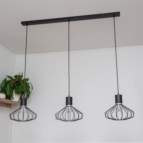 Pendelleuchte an Kabel SOLANO 3xE27/15W/230V schwarz/hochglanzchrom