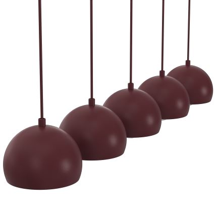 Pendelleuchte an Kabel SOOL 5xE27/15W/230V burgunderrot