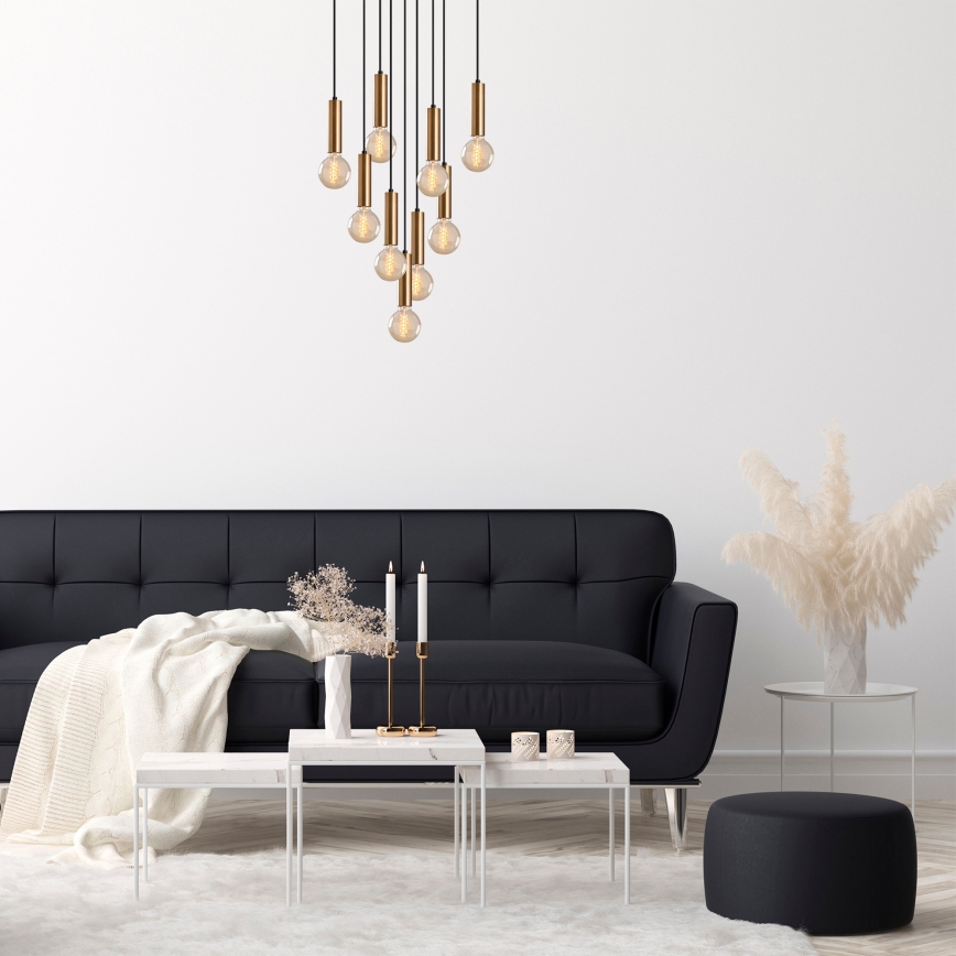 Pendelleuchte an Kabel TEMPO 9xE27/40W/230V goldfarben