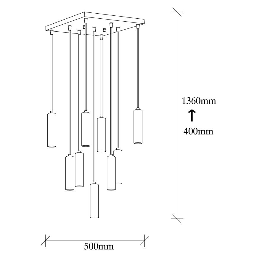 Pendelleuchte an Kabel TEMPO 9xE27/40W/230V goldfarben