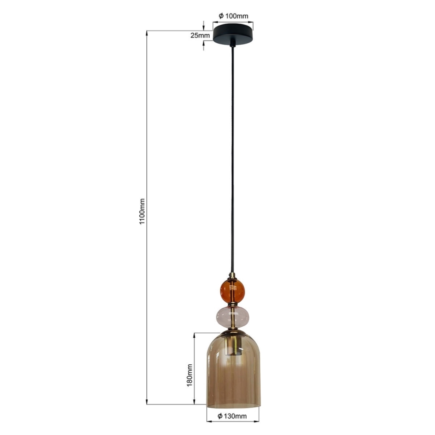 Pendelleuchte an Kabel TROPEA 1xE27/15W/230V schwarz/rauchrot/beige