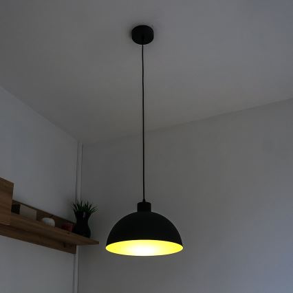 Pendelleuchte an Kabel VESPER 1xE27/15W/230 Ø 18 cm schwarz/gold