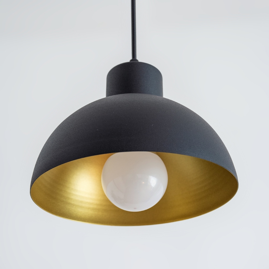 Pendelleuchte an Kabel VESPER 1xE27/15W/230 Ø 18 cm schwarz/gold