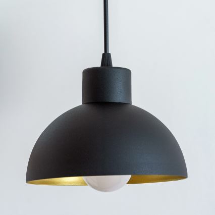 Pendelleuchte an Kabel VESPER 1xE27/15W/230 Ø 18 cm schwarz/gold