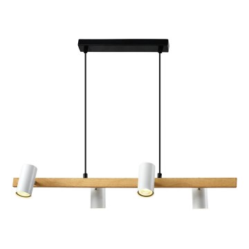 Pendelleuchte an Kabel XILO 4xGU10/25W/230V Buche/Weiß