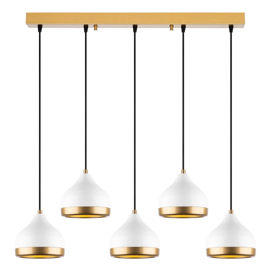 Pendelleuchte an Kabel YILDO 5xE27/40W/230V weiß/gold