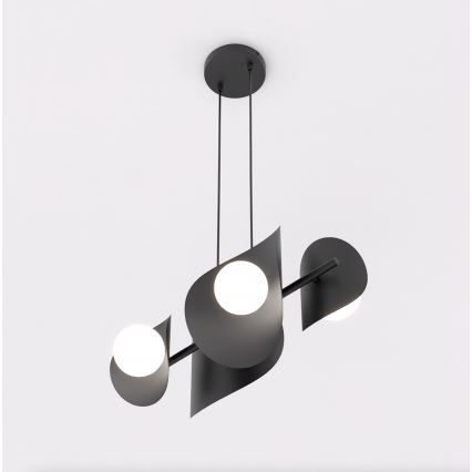 Pendelleuchte an Seil ELEMENTI 4xG9/8W/230V schwarz