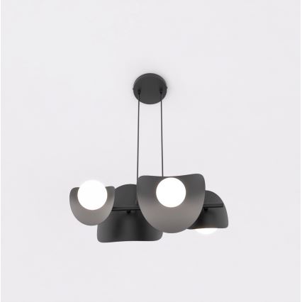 Pendelleuchte an Seil ELEMENTI 4xG9/8W/230V schwarz