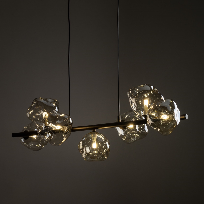 Pendelleuchte an Seil LAVA 7xG9/8W/230V Bronze/rauchbeige