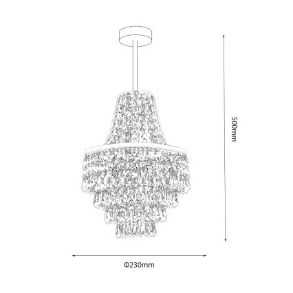 Pendelleuchte an Stange GEMMA, 1× E27 / 60 W / 230 V, Ø 23 cm