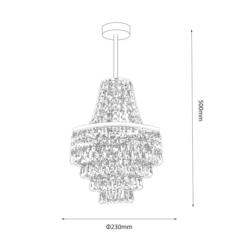 Pendelleuchte an Stange GEMMA, 1× E27 / 60 W / 230 V, Ø 23 cm