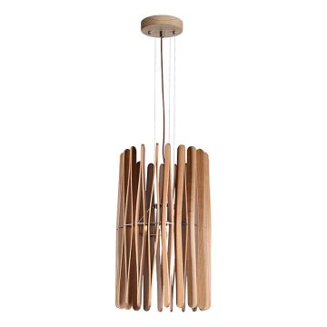 Pendelleuchte aus Holz an Kabel 1xE27/60W/230V Ø 38 cm massiv/Esche/Gummibaum